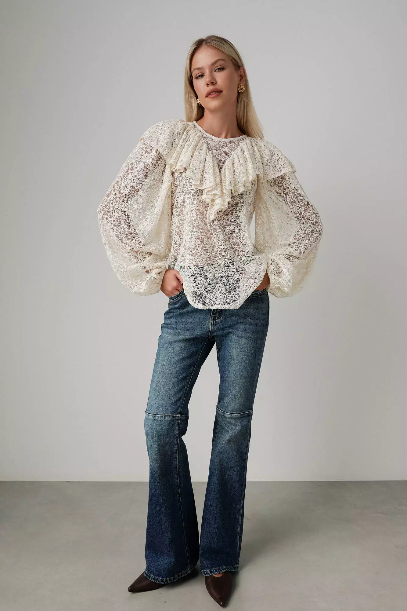 Блуза (S (42RU), светло-бежевый). Избражение № 2