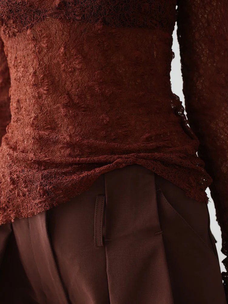 Лонгслив (M (44RU), коричневый). Изображение № 4