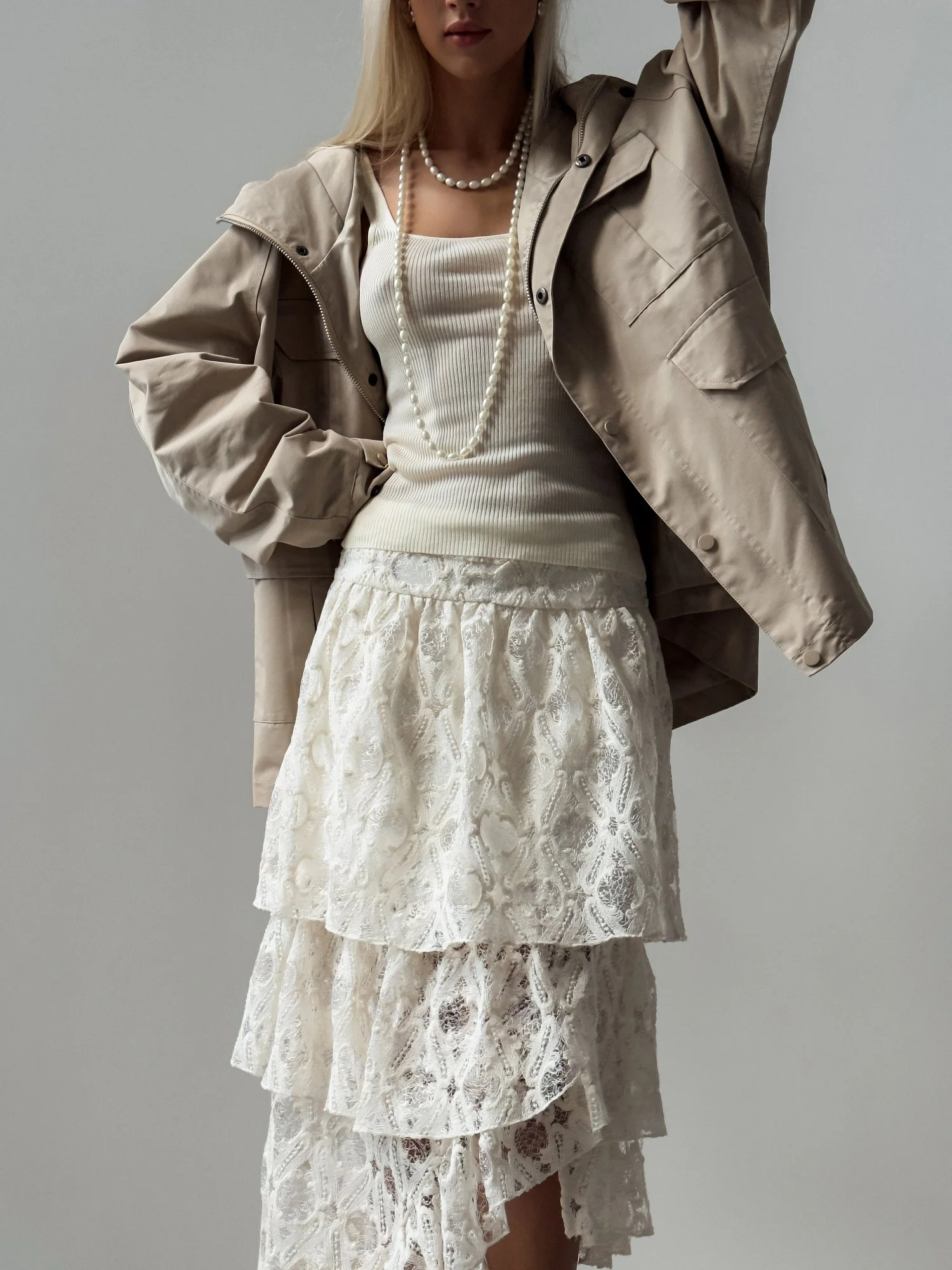 ветровка (oversize, бежевый). Избражение № 3