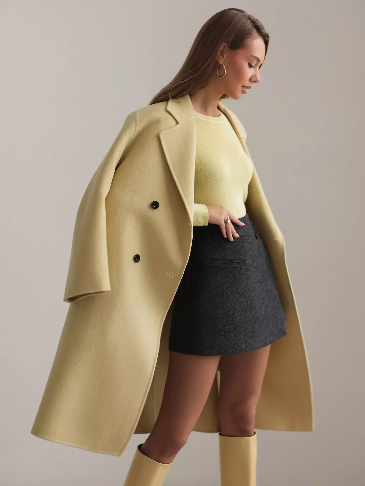 Пальто (onesize (42-46RU), желтая пастель). Избражение № 2