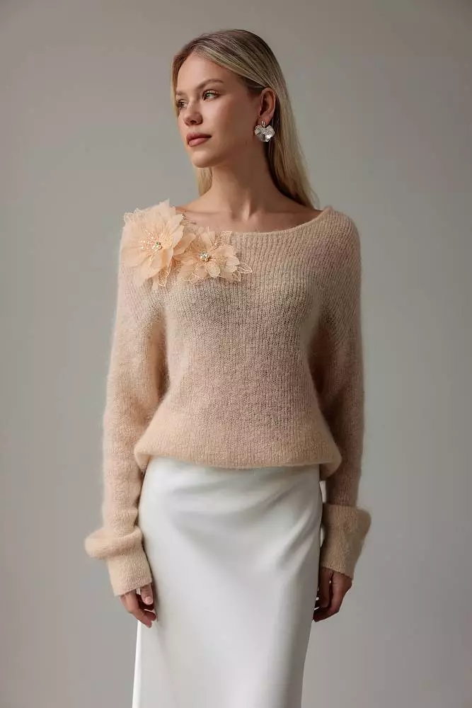 Свитер (onesize (42-46RU), персиковый). Изображение № 1