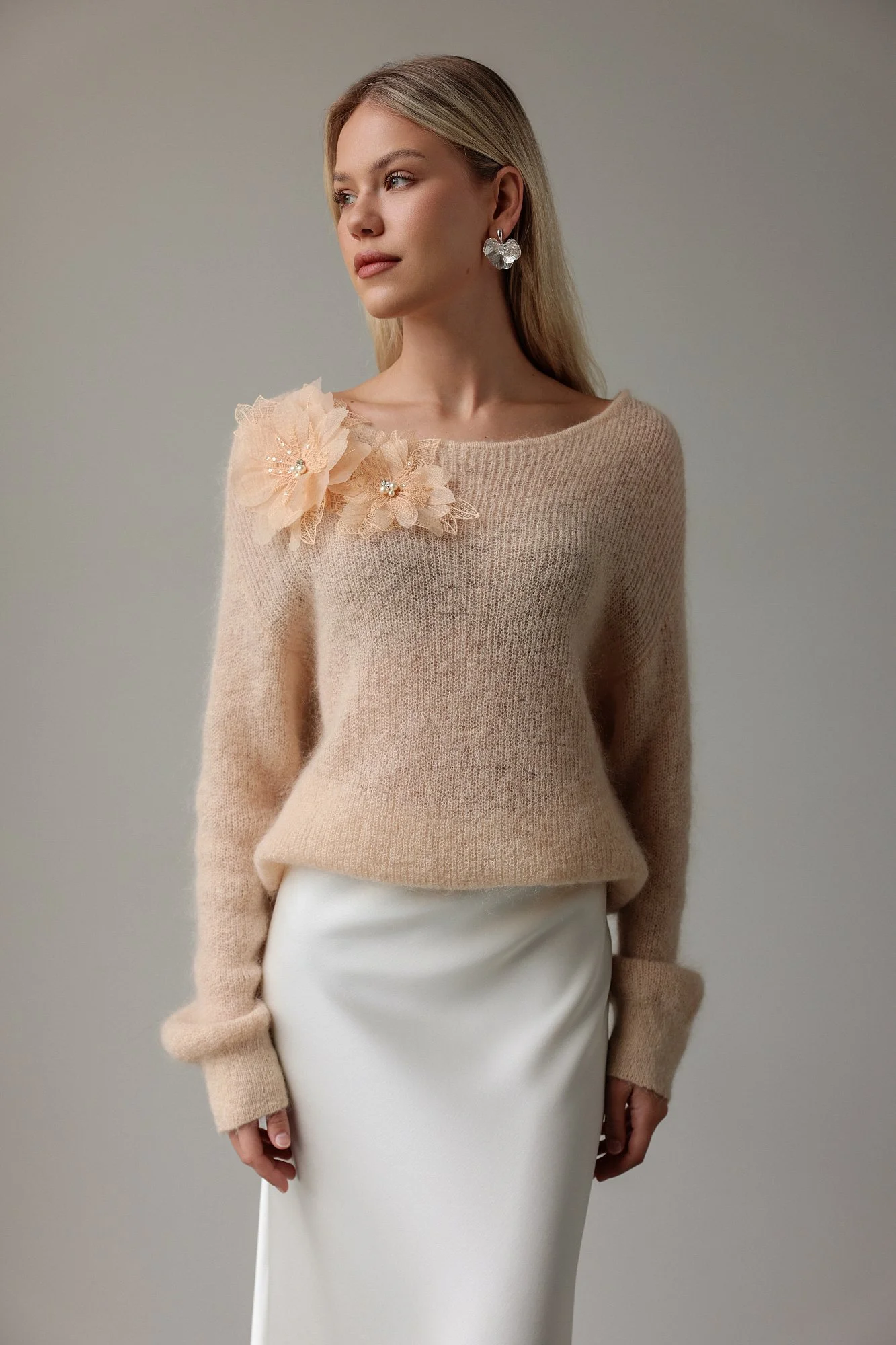 Свитер (onesize (42-46RU), персиковый). Избражение № 1