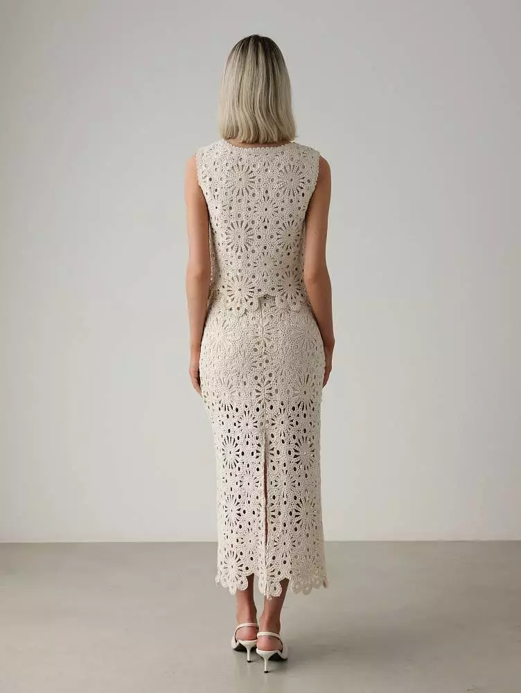 Костюм: топ и юбка (S (42RU), светло-бежевый). Изображение № 5