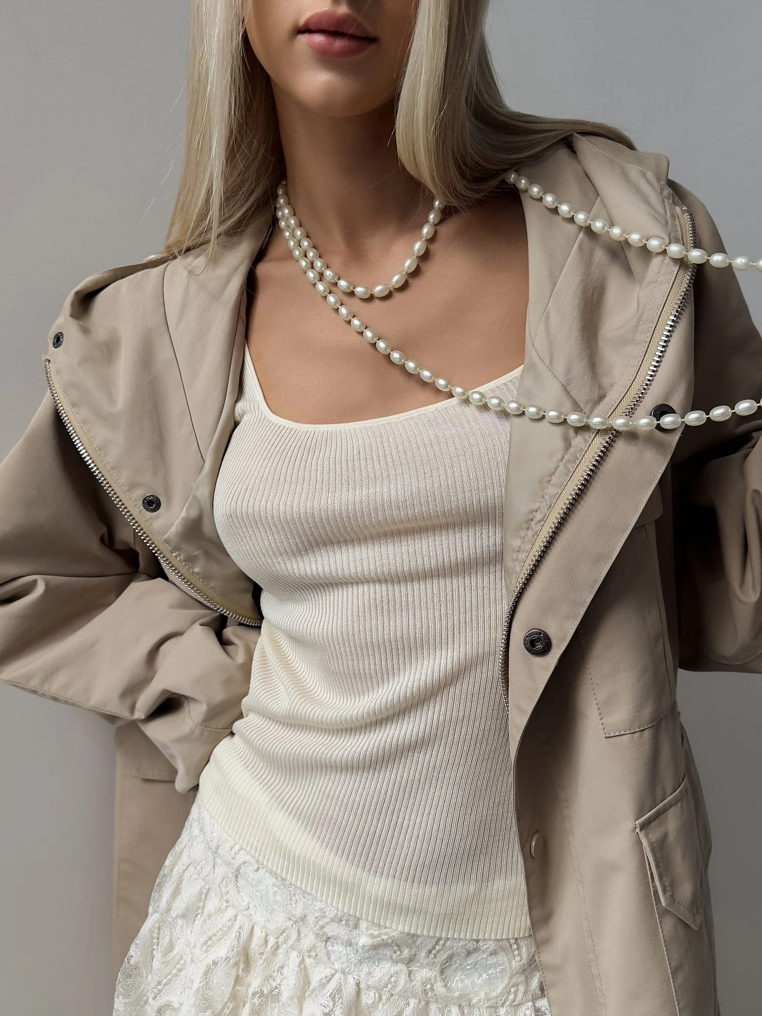 ветровка (oversize, бежевый). Избражение № 4