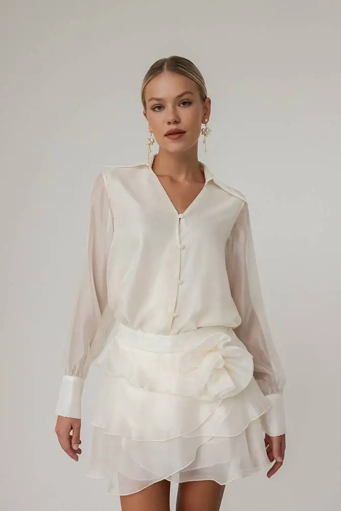 Костюм: блуза и юбка (M (44RU), сливочный). Изображение № 2