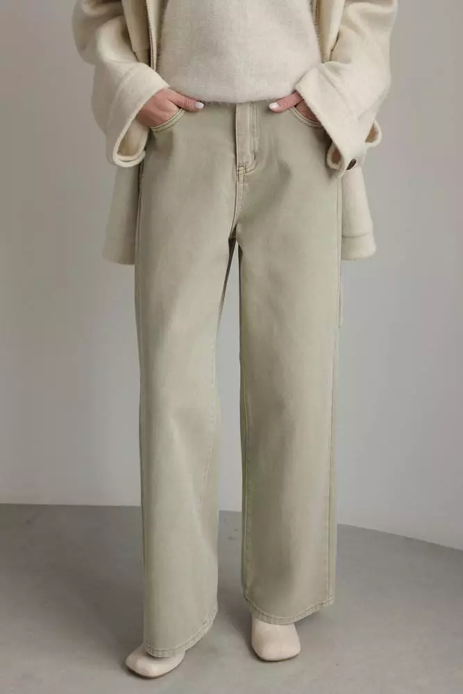 Джинсы (M (44RU), светло-оливковый). Изображение № 2