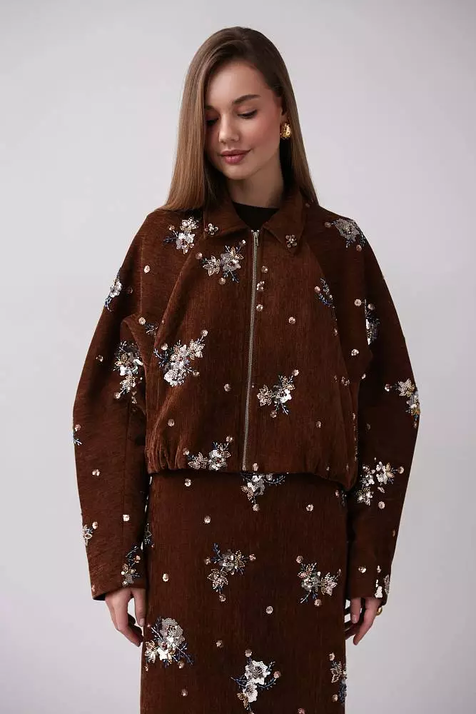 Жакет (L (46RU), коричневый). Изображение № 1