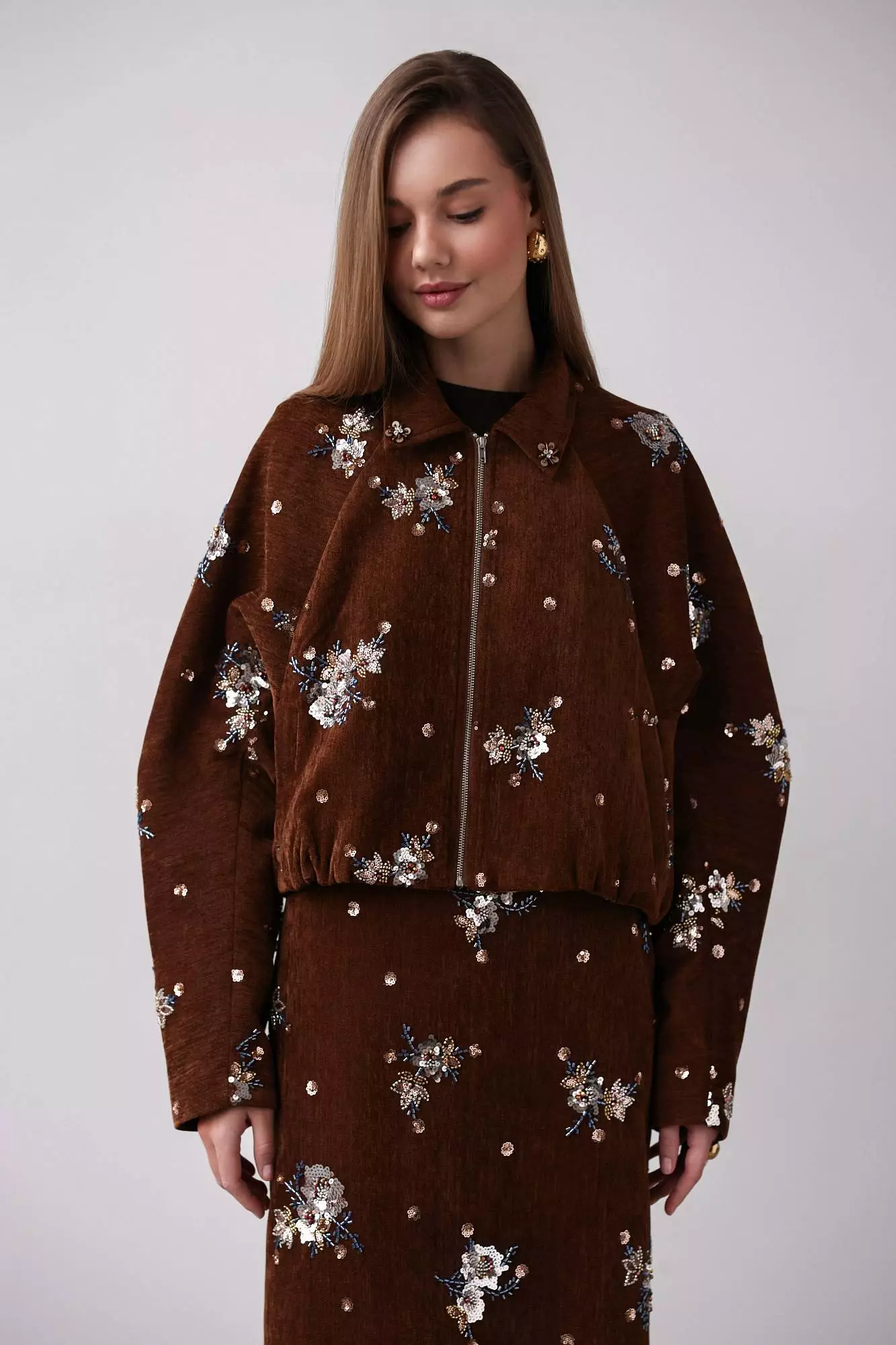 Жакет (L (46RU), коричневый). Избражение № 1