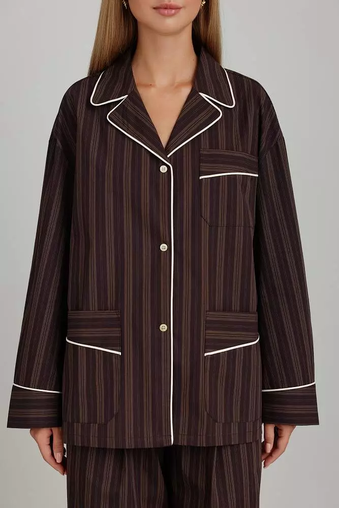 Рубашка (M (44RU), коричневый). Изображение № 2