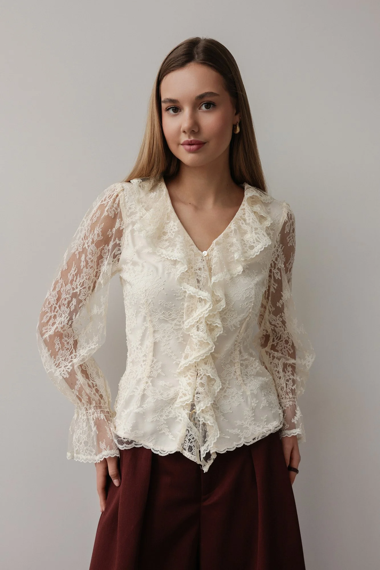 Блуза (M (44RU), светло-бежевый). Избражение № 1