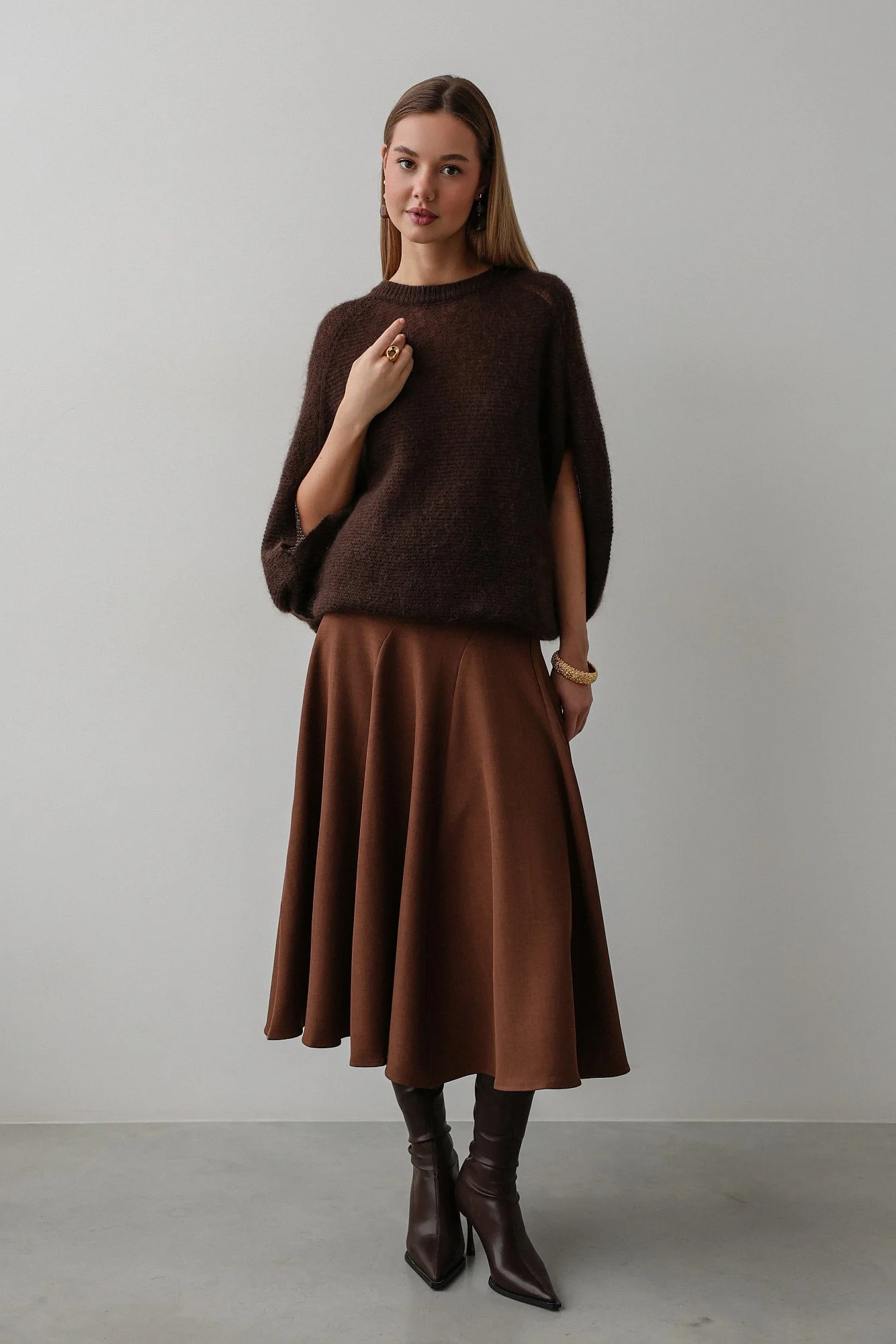 Юбка (S (42RU), коричневый). Избражение № 1