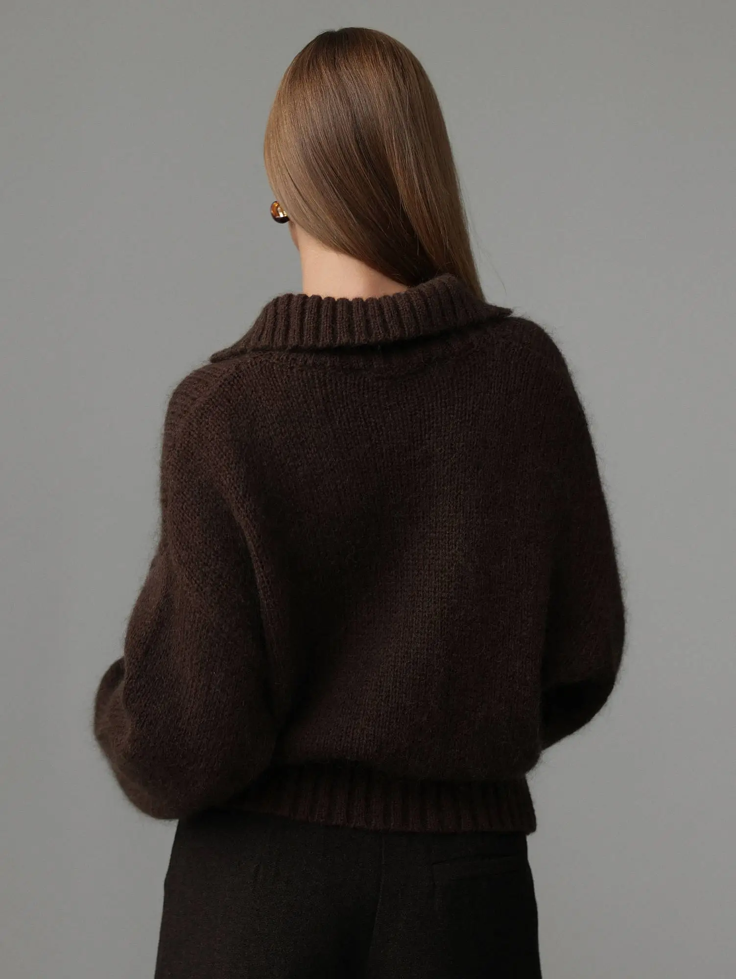 Свитер (onesize (42-46RU), коричневый). Избражение № 6