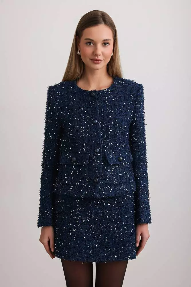 Костюм: жакет и юбка (S (42RU), тёмно-синий). Изображение № 1