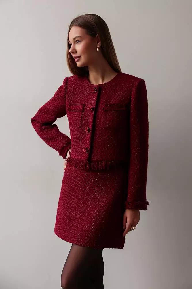 Костюм: жакет и юбка (M (44RU), бордовый). Изображение № 2