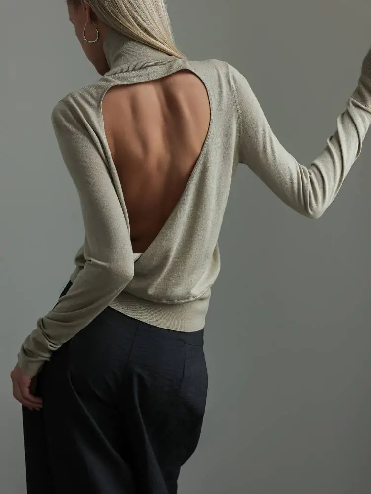 джемпер (onesize (42-46RU), серо-бежевый). Изображение № 5