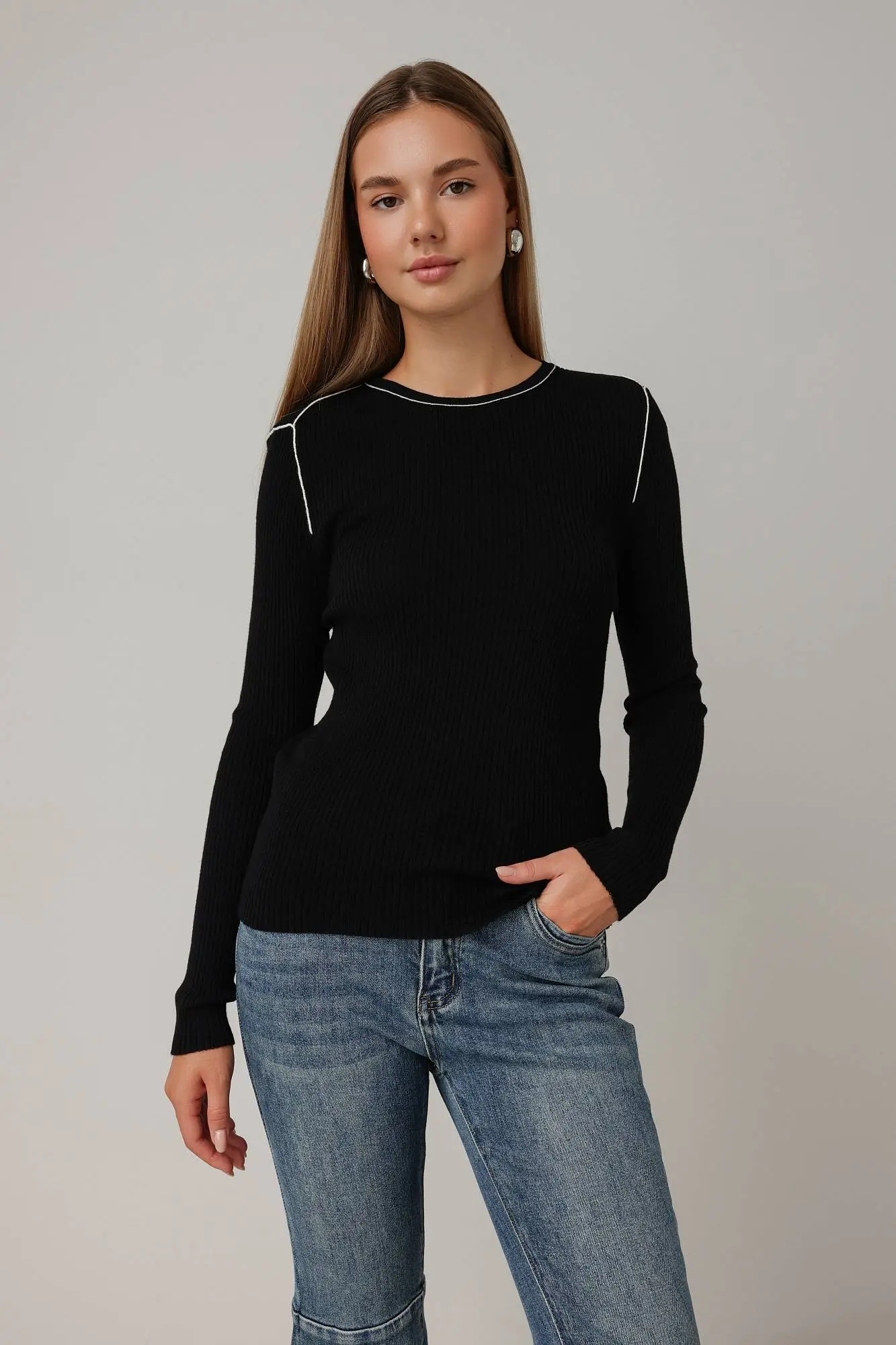 Лонгслив (onesize (42-46RU), чёрный). Избражение № 1