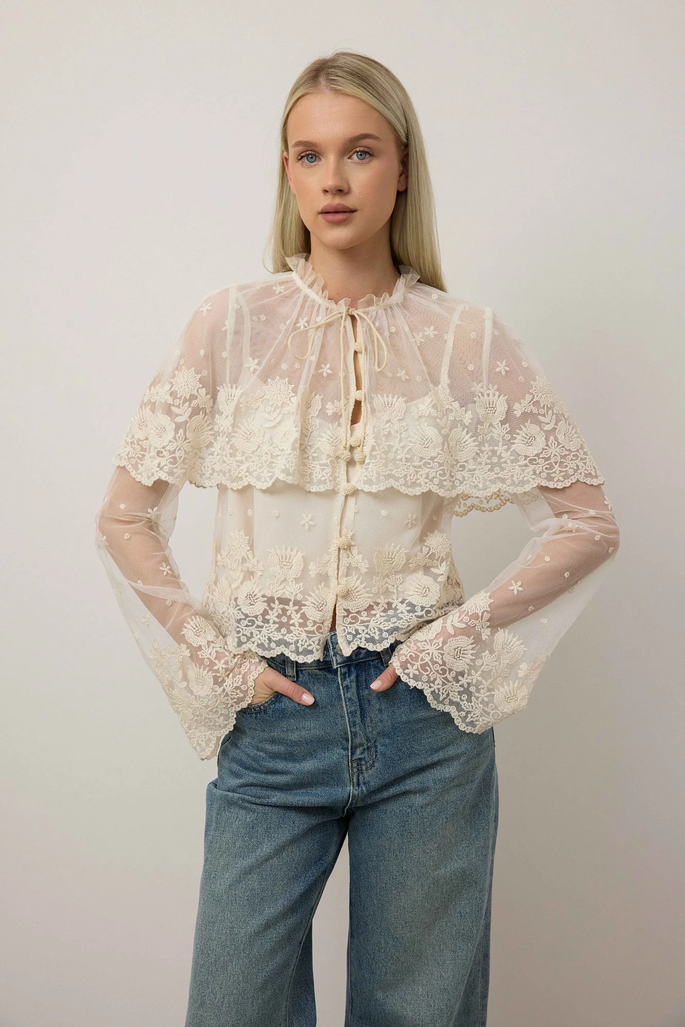 Блуза (M (44RU), светло-бежевый). Избражение № 1