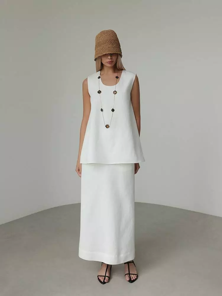 Костюм: топ и юбка (M (44RU), белый). Изображение № 1