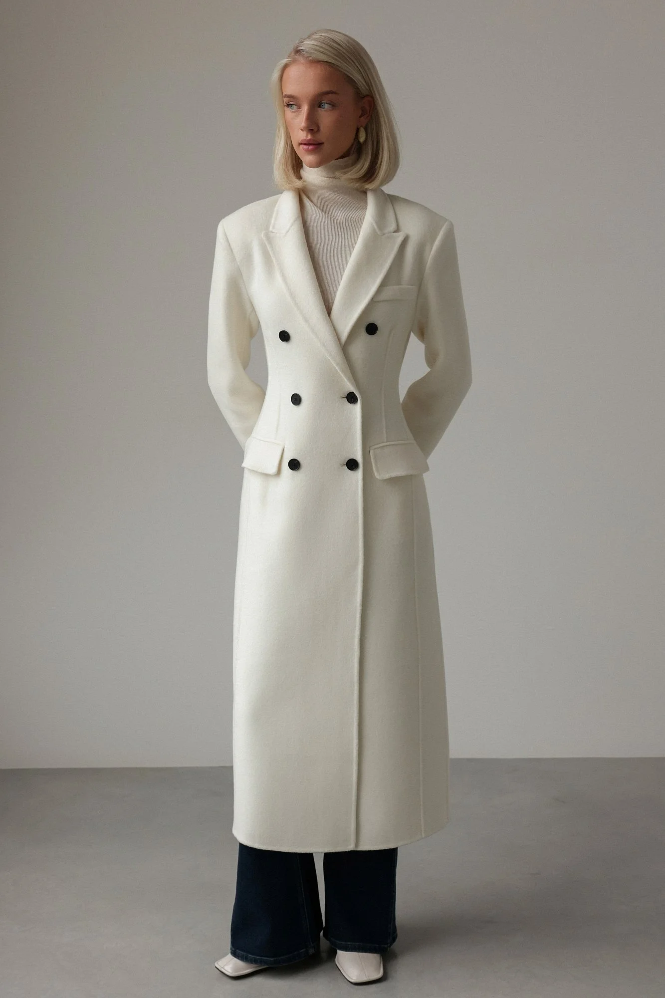 Пальто (M (44RU), молочный). Избражение № 1