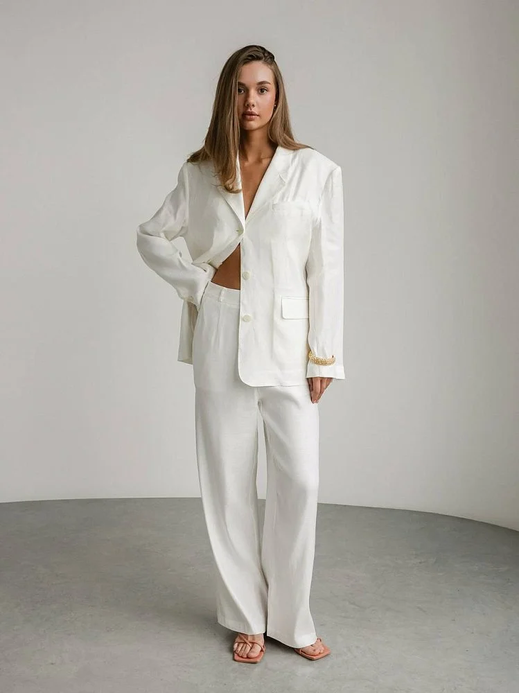 Костюм: пиджак и брюки (M (44), белый). Изображение № 1