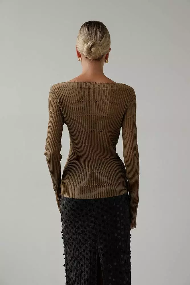 лонгслив (onesize (42-46RU), зелёно-коричневый). Изображение № 6