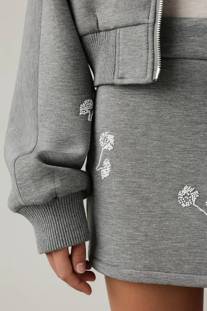 Костюм: бомбер и юбка (L (46RU), серый). Изображение № 5