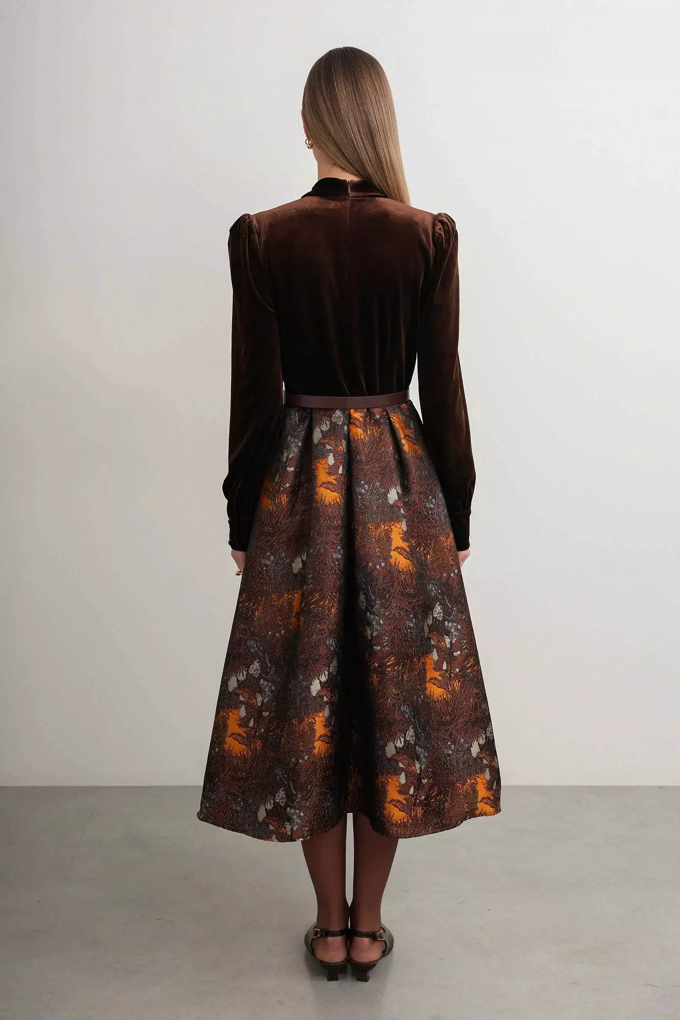 Платье (S (42RU), коричневый). Избражение № 3