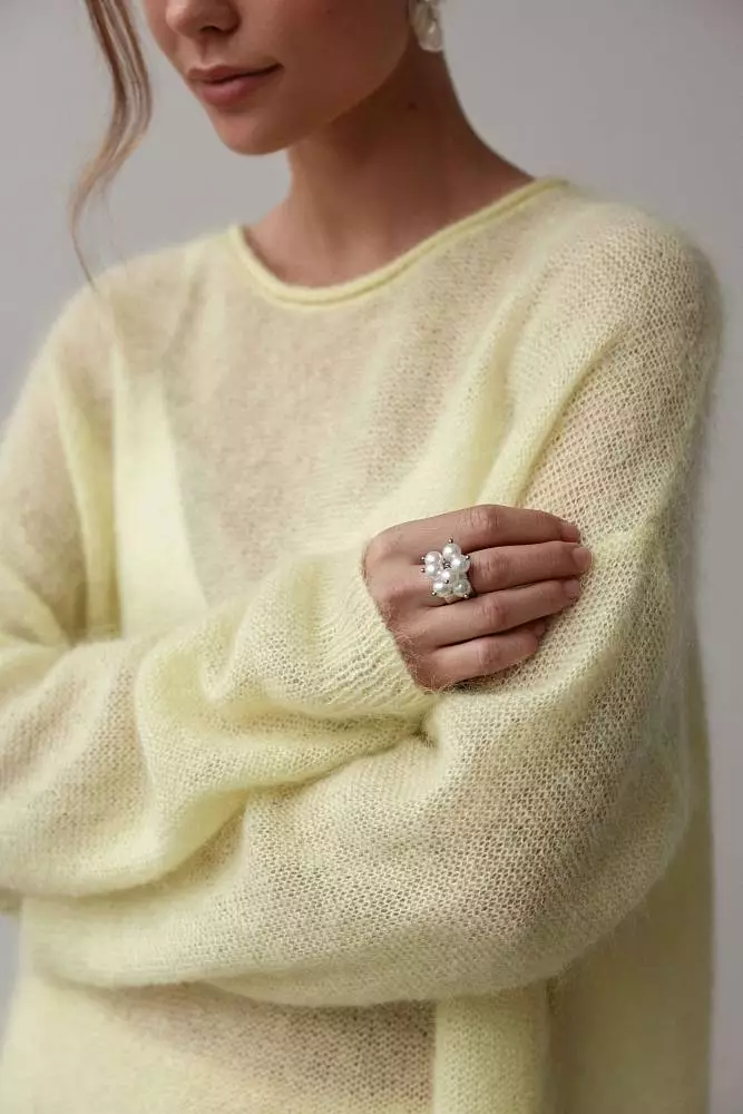 Свитер (onesize (42-46RU), нежно-жёлтый). Изображение № 5