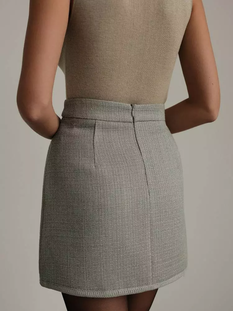 Костюм: жакет и юбка  (M (44), серо-зелёный). Изображение № 4