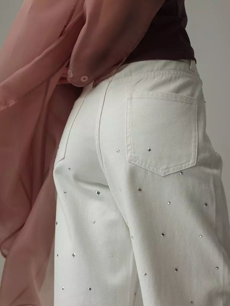 Джинсы (S (42), белый). Изображение № 4