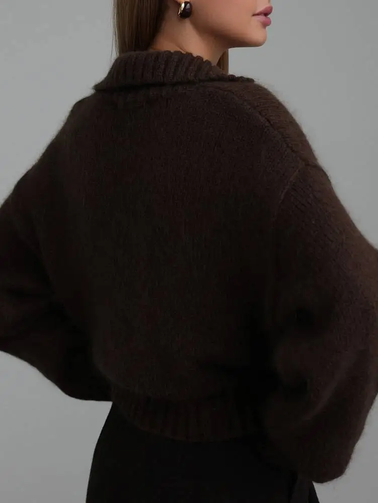 Свитер (onesize (42-46RU), коричневый). Изображение № 5