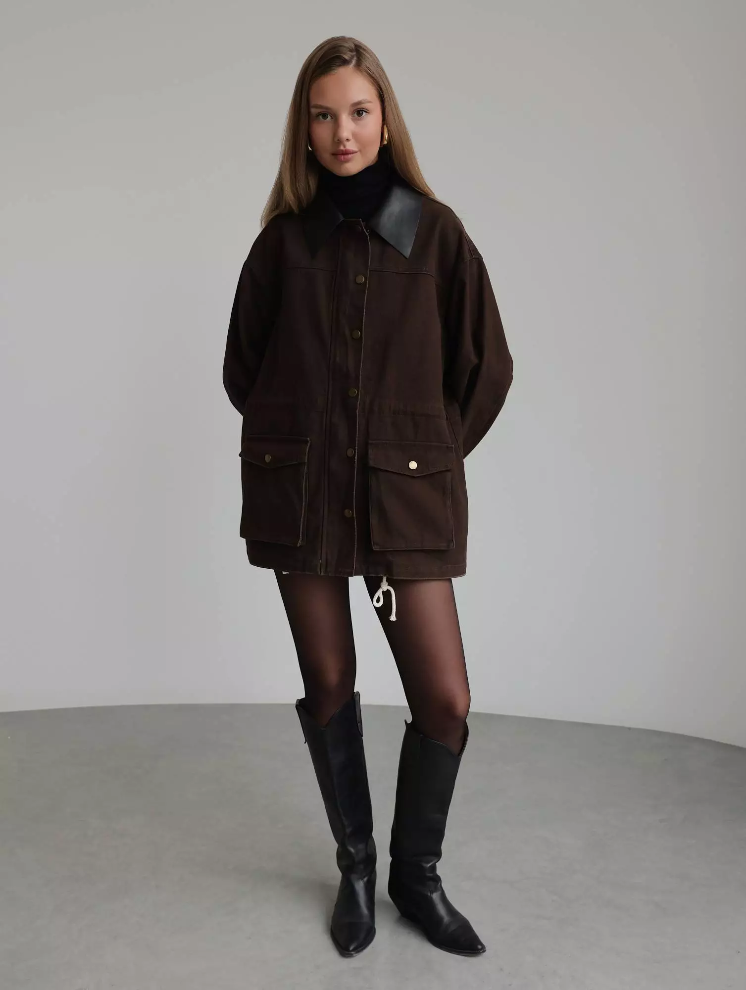 Куртка (S (42), тёмно-коричневый). Избражение № 1
