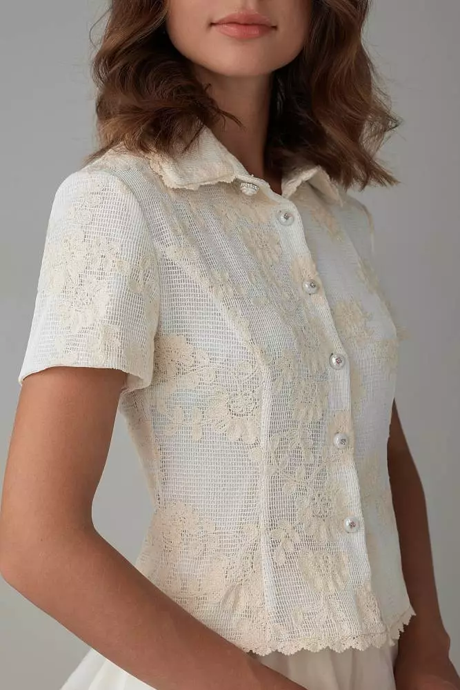 Топ (S (42RU), светло-бежевый). Изображение № 1