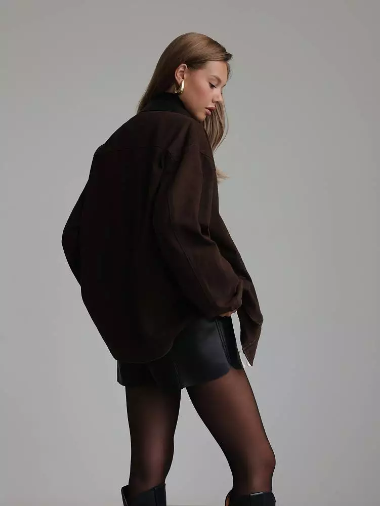 Куртка (S (42), тёмно-коричневый). Изображение № 4