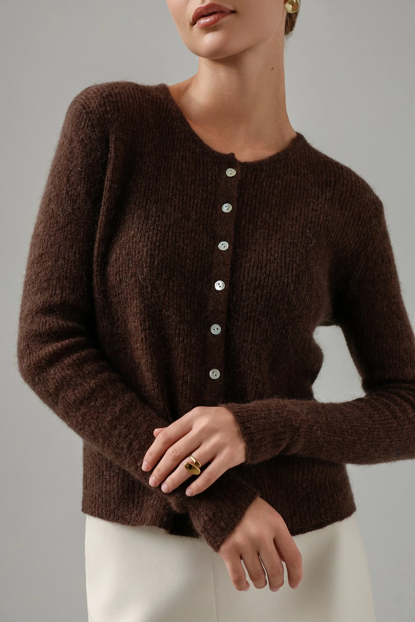 Кардиган (onesize (42-46RU), коричневый). Избражение № 1