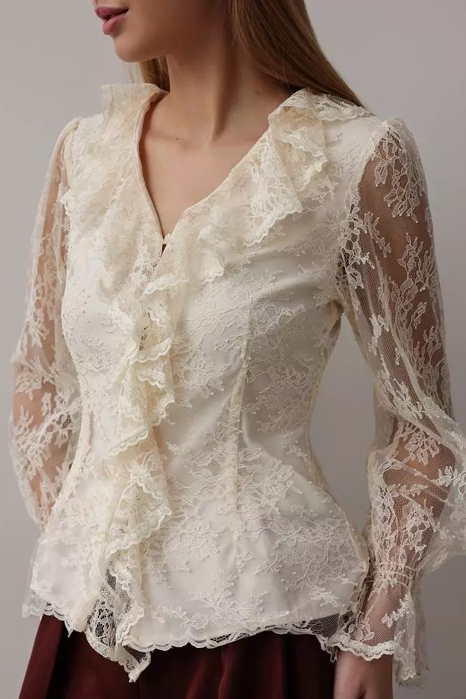 Блуза (M (44RU), светло-бежевый). Изображение № 3