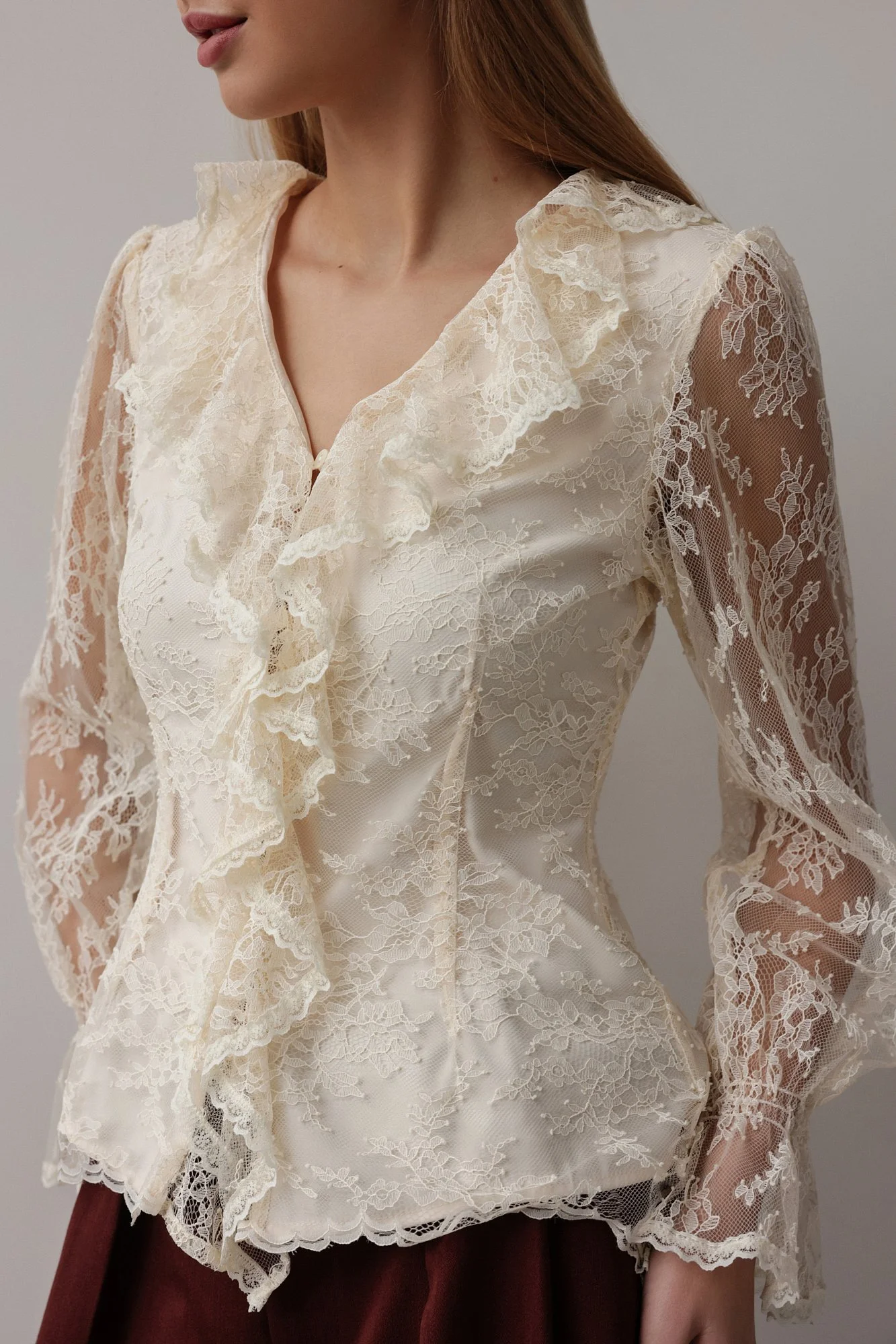 Блуза (M (44RU), светло-бежевый). Избражение № 3