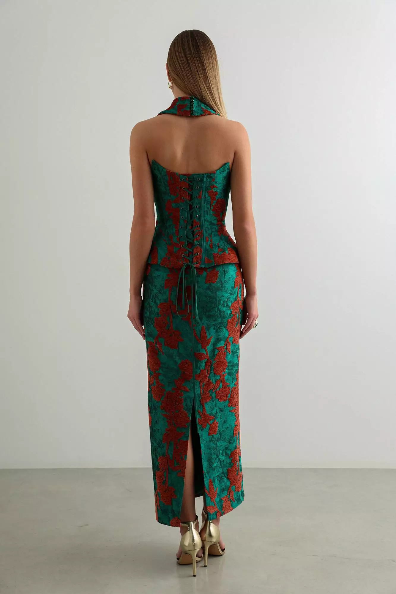 Костюм: корсет и юбка (L (46RU), изумрудный). Избражение № 4