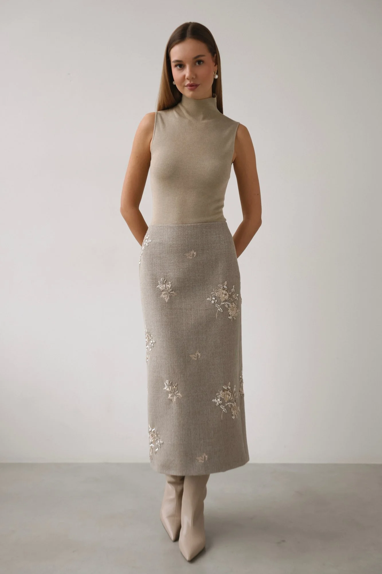 Юбка (S (42RU), бежевый). Избражение № 1