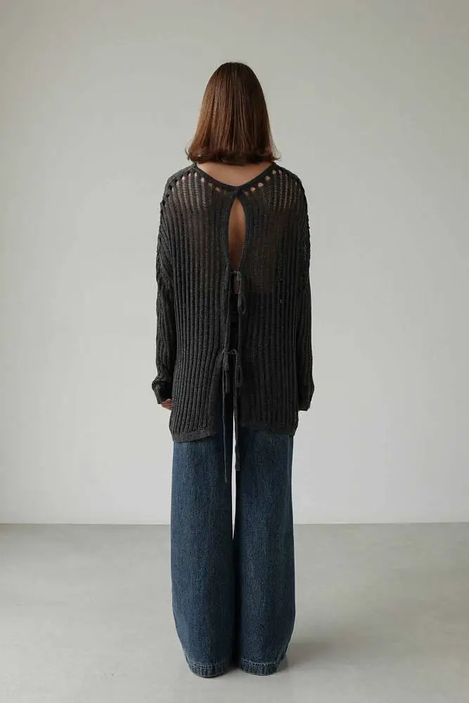 свитер (oversize, тёмно-серый). Изображение № 4