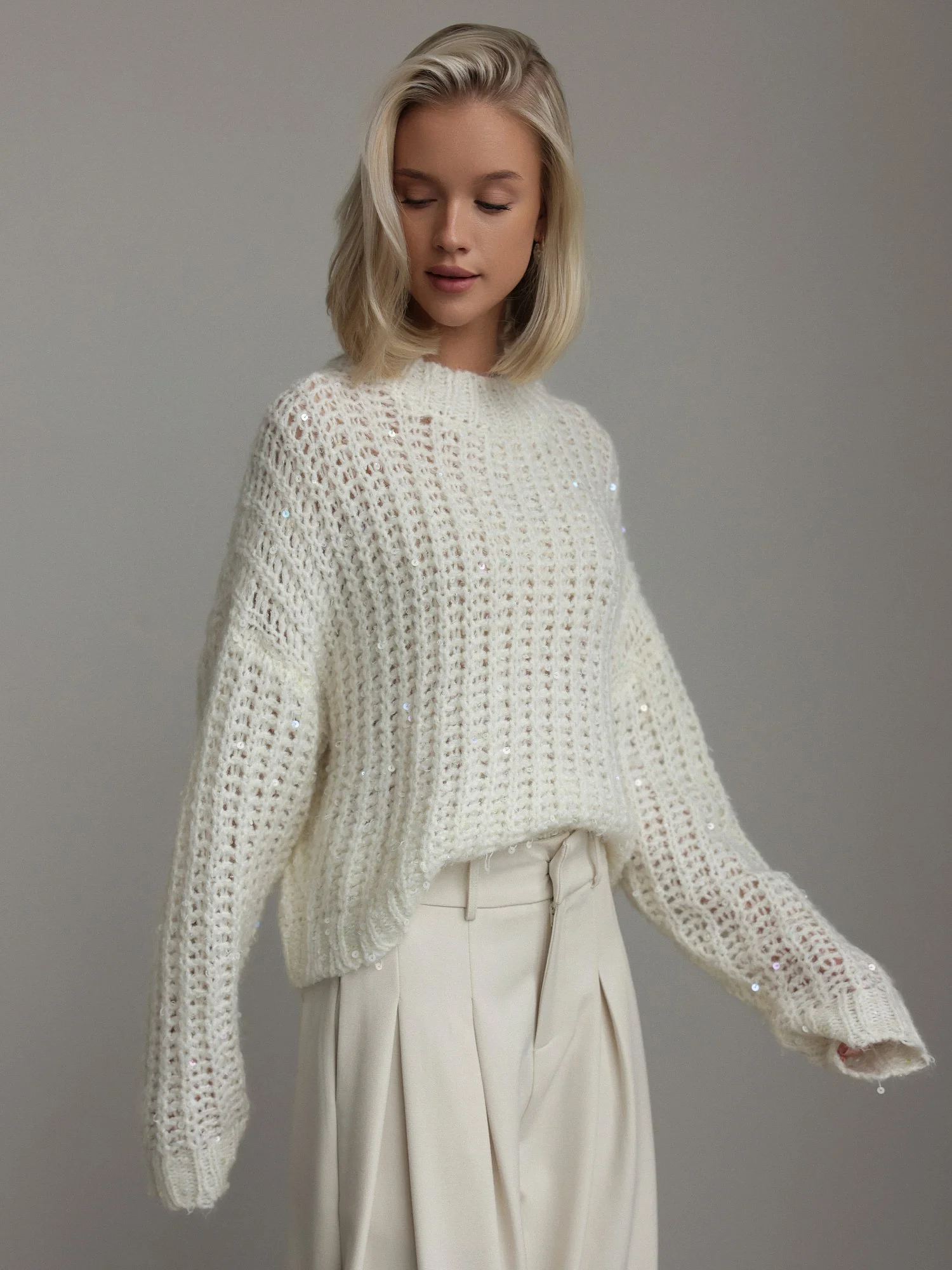 Свитер (M (44), молочный). Избражение № 3