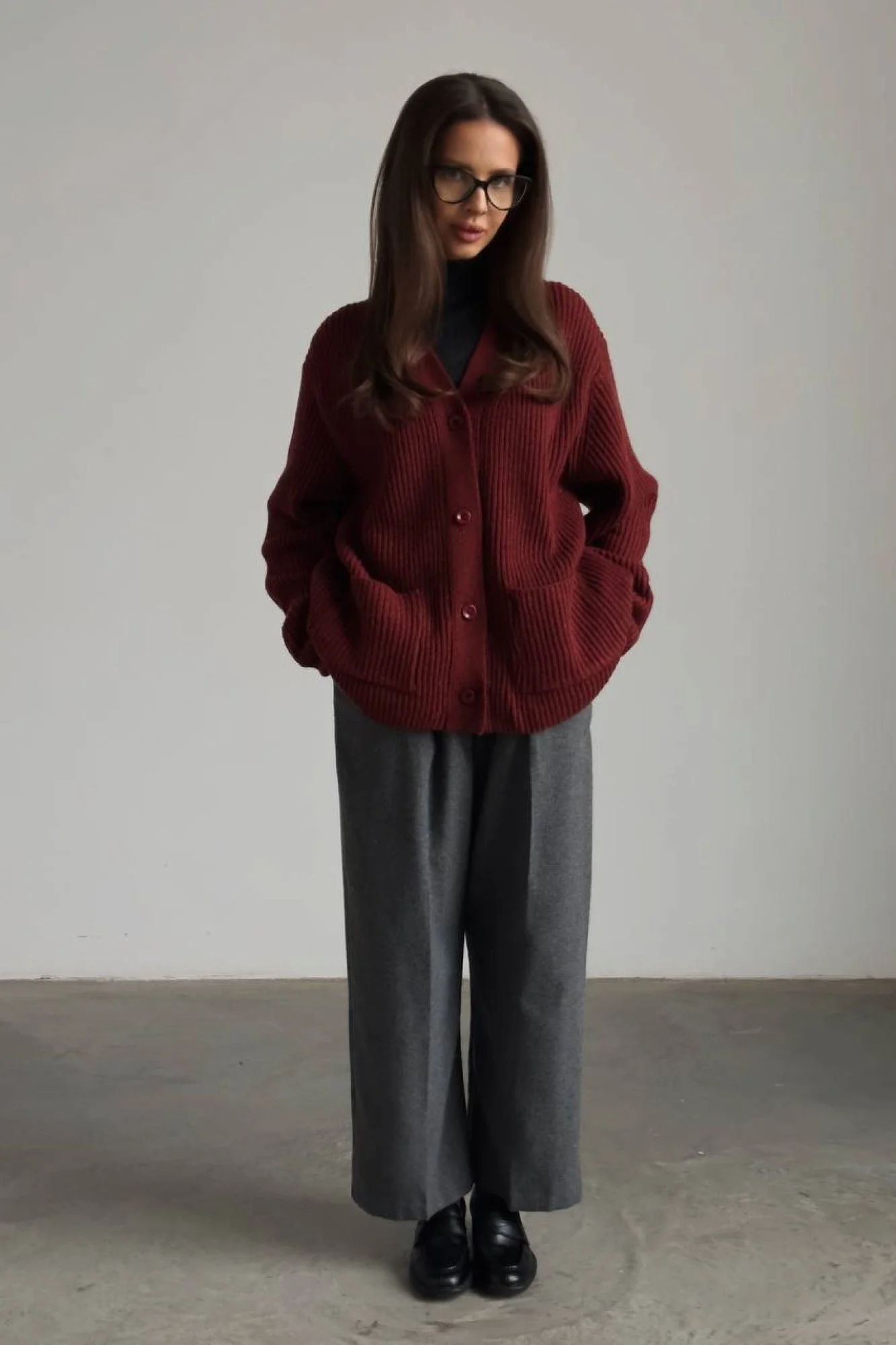 Кардиган (onesize бордовый). Избражение № 2