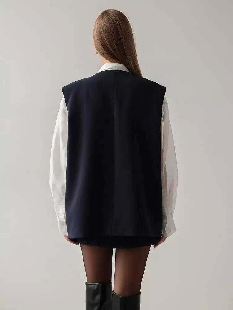 Жилет (S (42), тёмно-синий). Изображение № 5