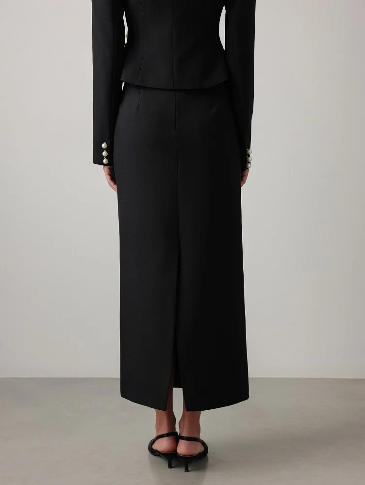 Костюм: юбка и жакет (S (42RU), чёрный). Изображение № 6