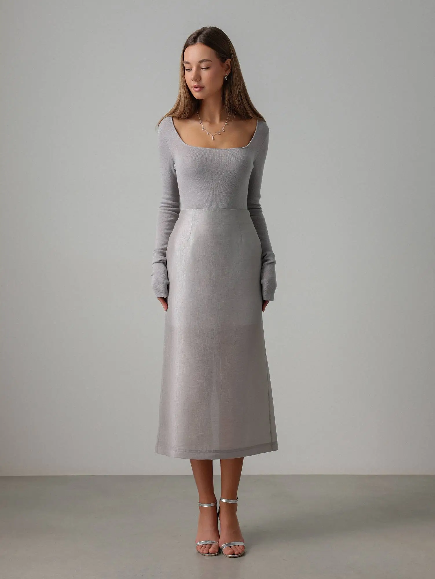 Юбка (M (44RU), светло-серый). Избражение № 1