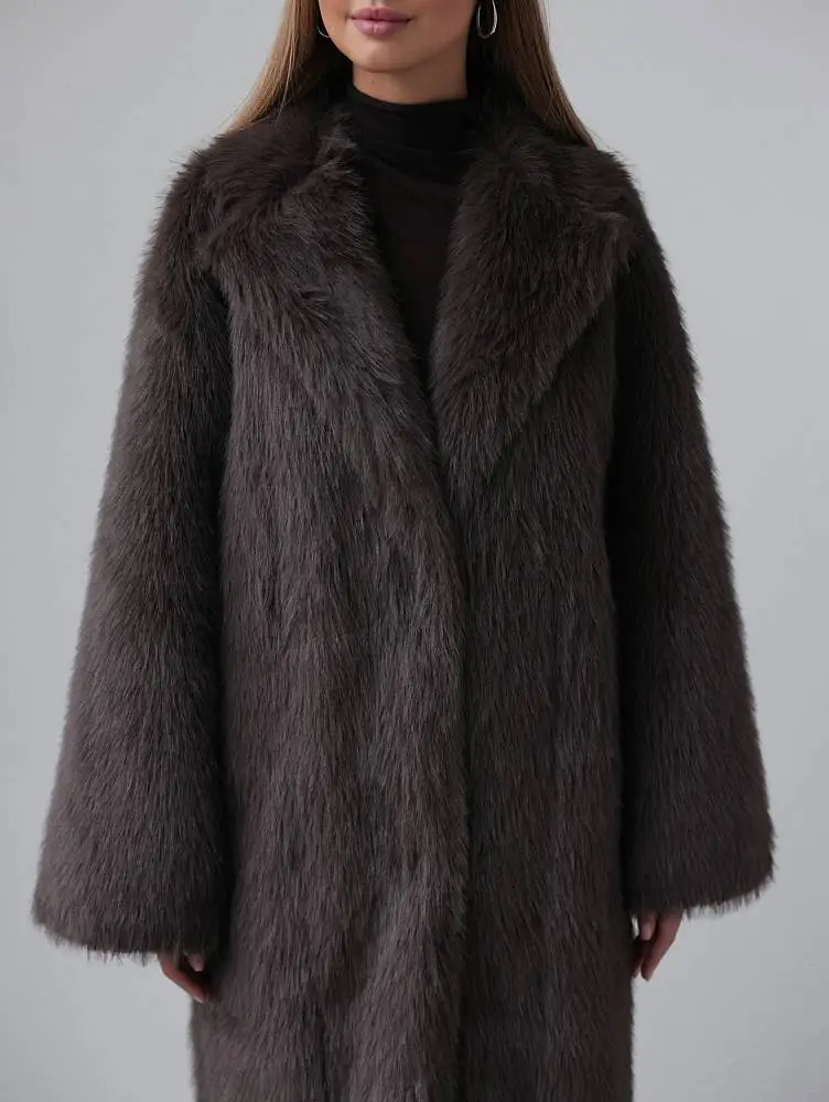 Шуба (M (44RU), серо-коричневый). Изображение № 4