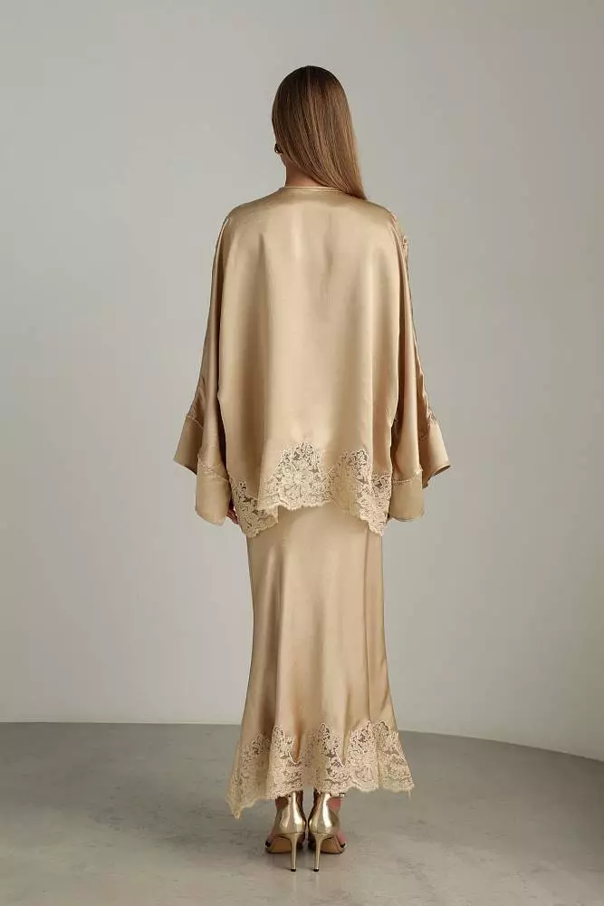 Блуза (M (44RU), золотисто-коричневый). Изображение № 5