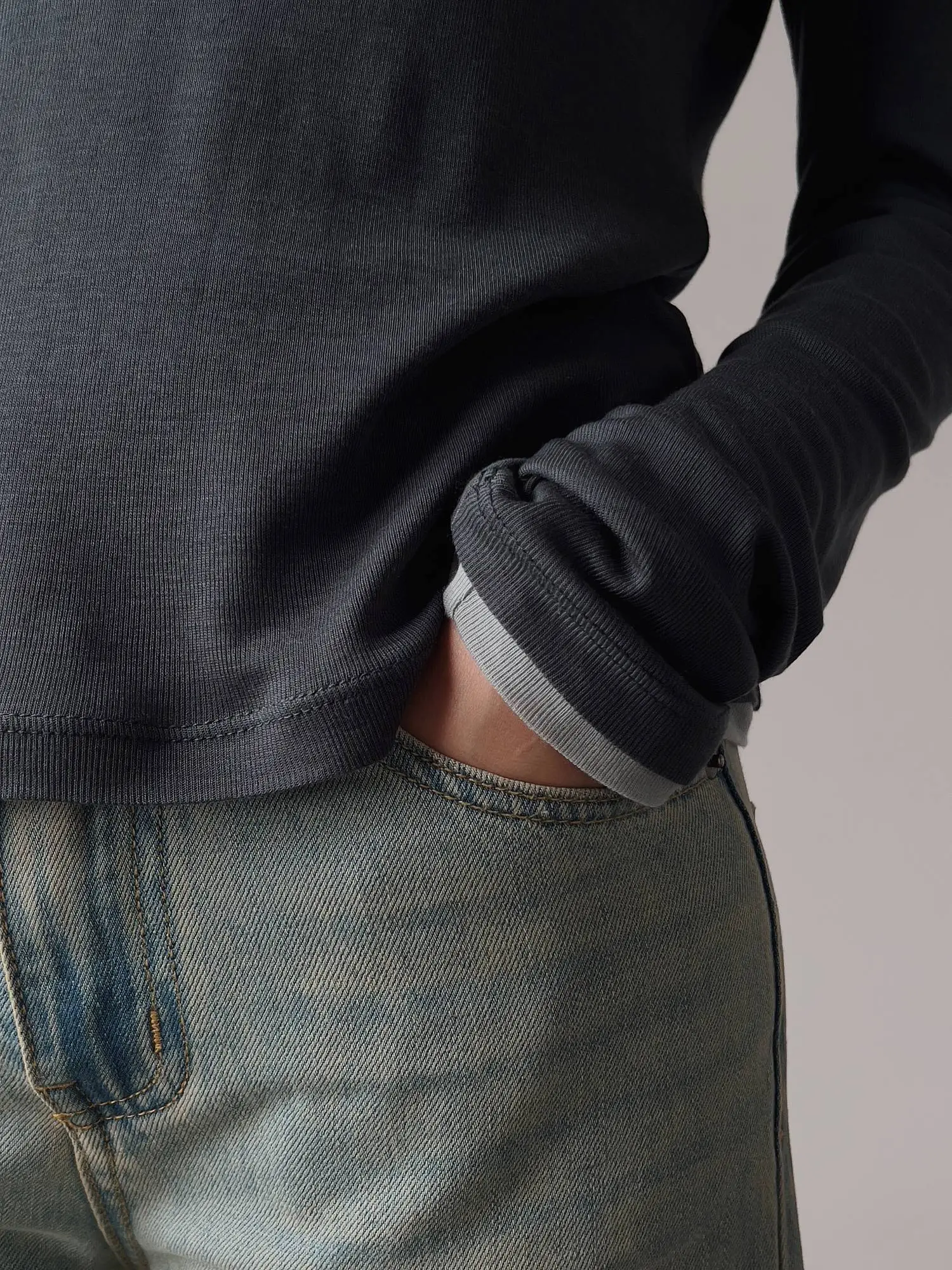 лонгслив (серо-синий). Избражение № 3