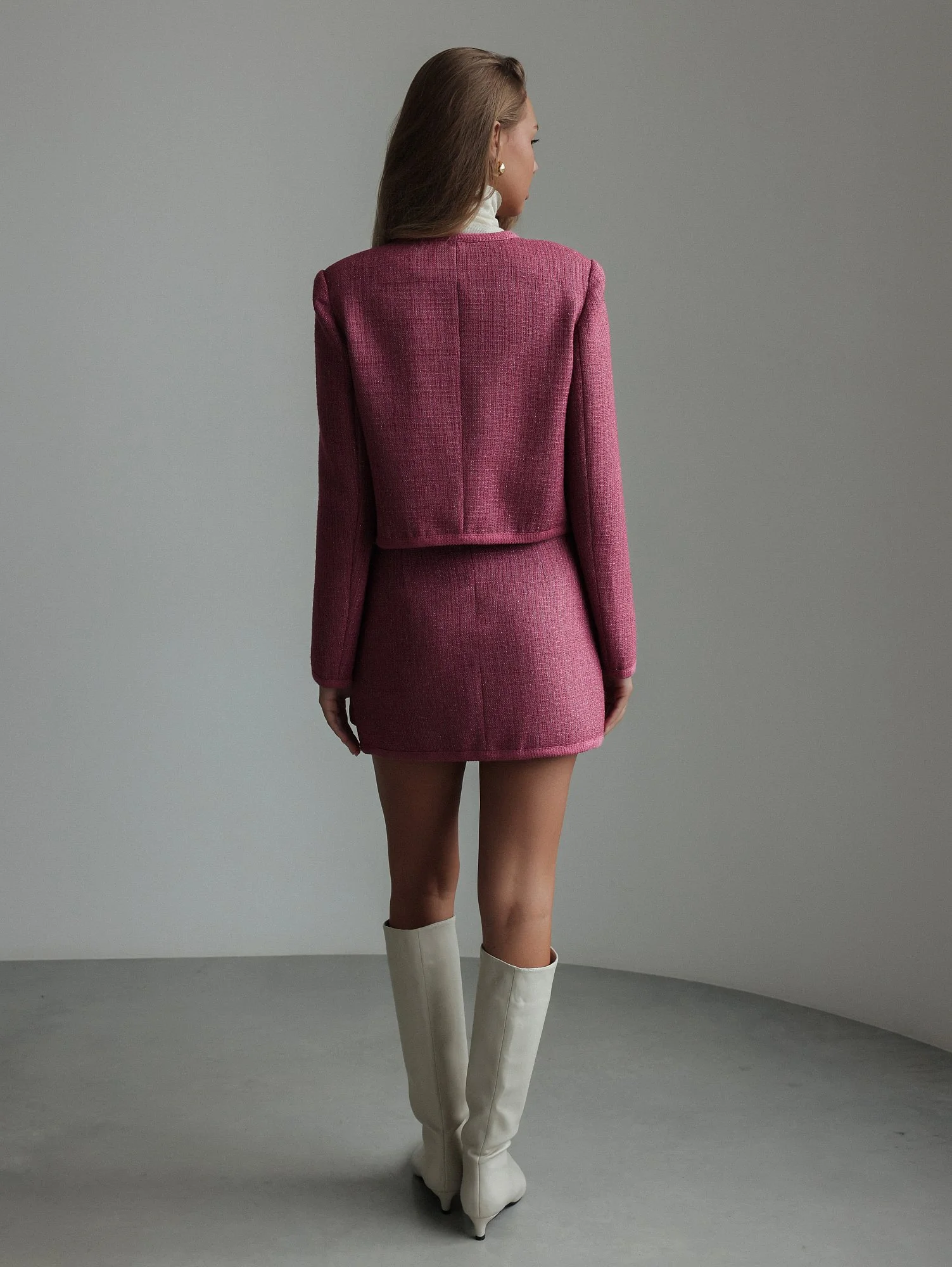 Костюм: жакет и юбка  (L (46), пурпурно-розовый). Избражение № 5