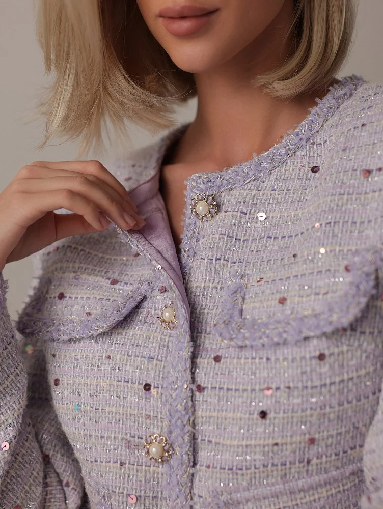 Костюм: жакет и юбка (L (46), нежно-сиреневый). Изображение № 3